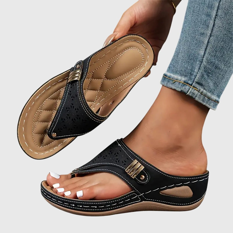 Women's Orthopedic Wedge Sandals Ergonomic Arch Support Shock-Absorbing Slip-On – Kaylie