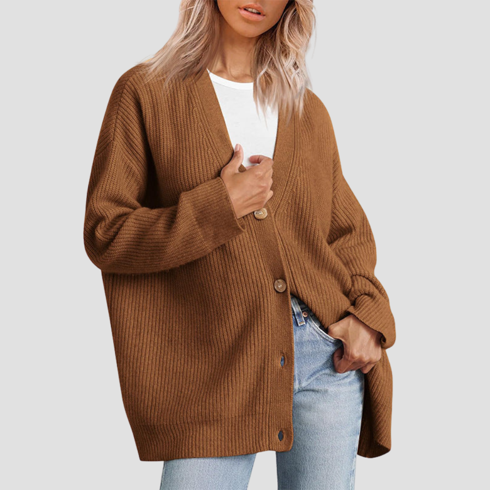Striped Knit Cardigan Sweater for Women
