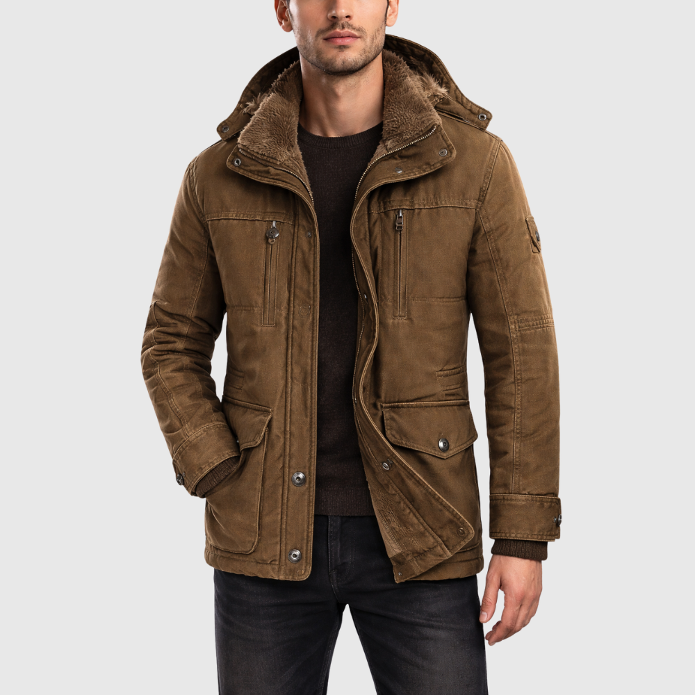 Winter King Down Jacket - Men's Warm Hooded Coat Stylish Outerwear