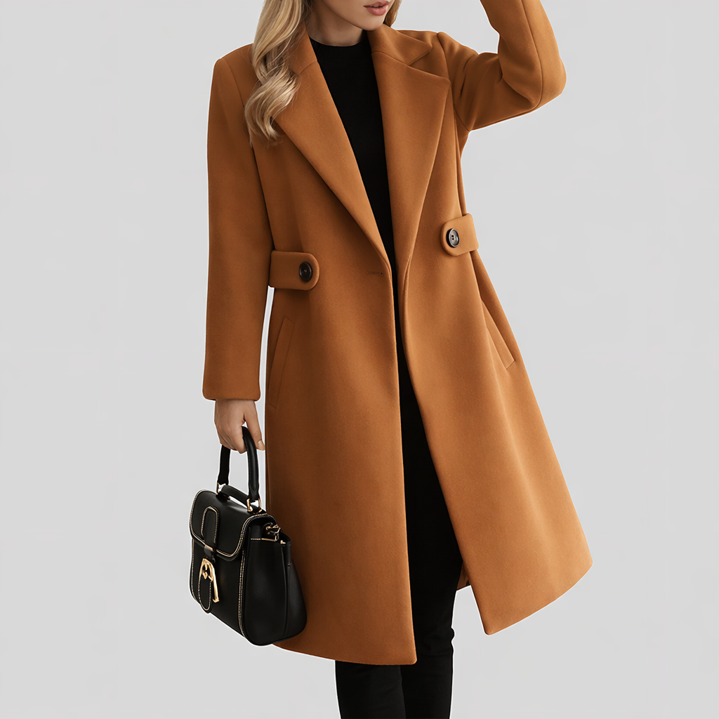 Women's Notched Lapel Mid-Long Winter Coat