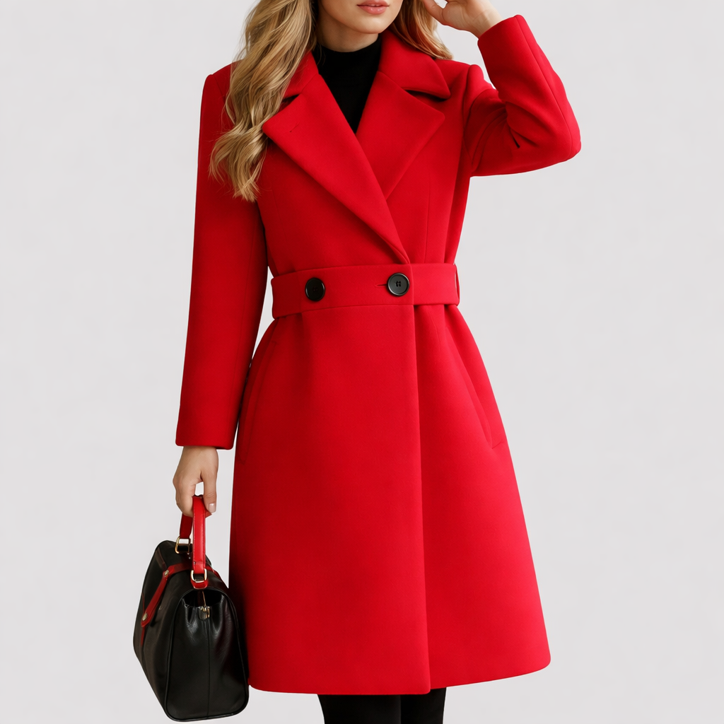 Women's Notched Lapel Mid-Long Winter Coat
