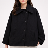 Women's Oversized Coat with Wide Collar