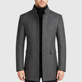 Men's elegant stand-collar coat for sophisticated warmth