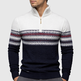 Men's Winter Half-Zip Sweater with Stand-Up Collar - Stylish and Warm Knitwear