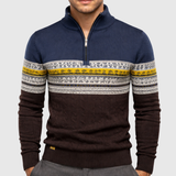 Men's Winter Half-Zip Sweater with Stand-Up Collar - Stylish and Warm Knitwear