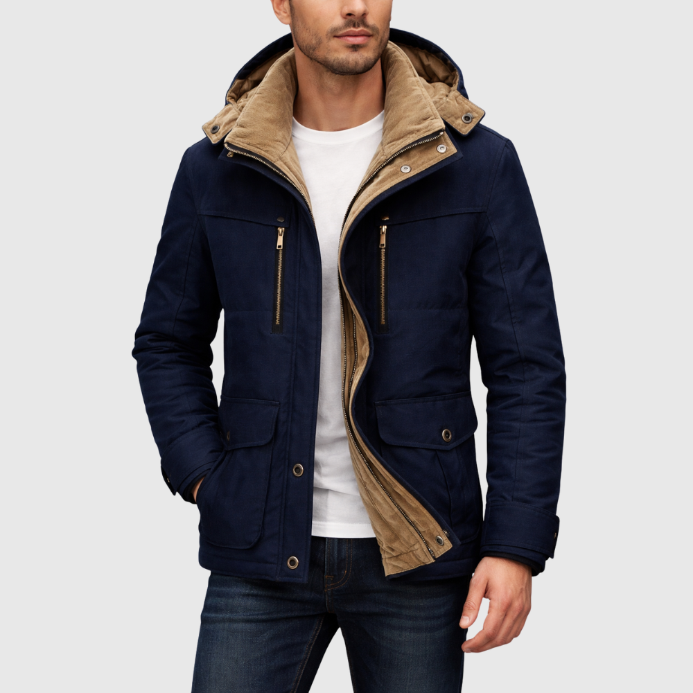 Winter King Down Jacket - Men's Warm Hooded Coat Stylish Outerwear