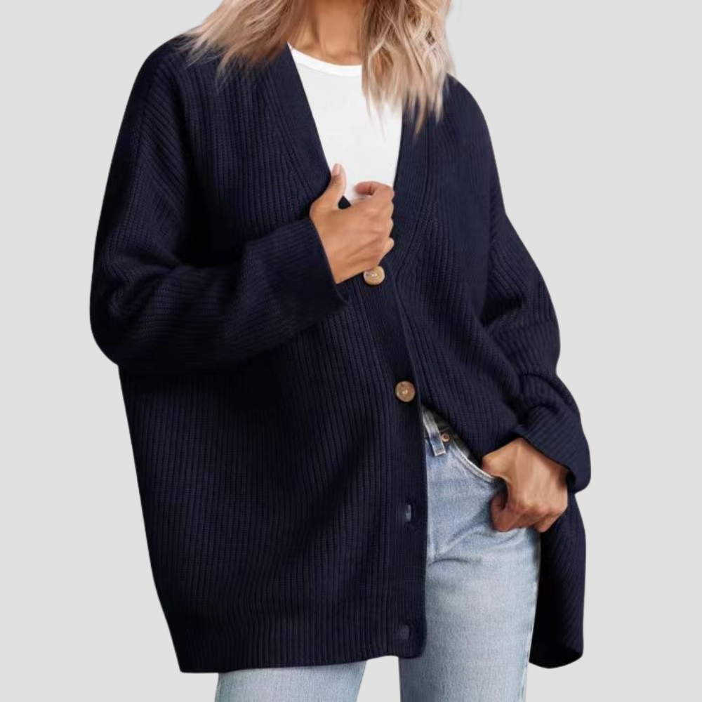 Striped Knit Cardigan Sweater for Women