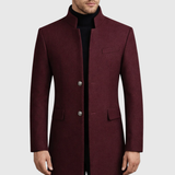 Men's elegant stand-collar coat for sophisticated warmth