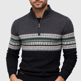 Men's Winter Half-Zip Sweater with Stand-Up Collar - Stylish and Warm Knitwear