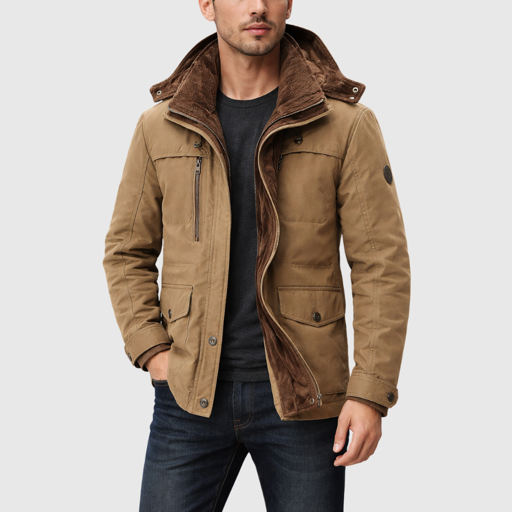 Winter King Down Jacket - Men's Warm Hooded Coat Stylish Outerwear