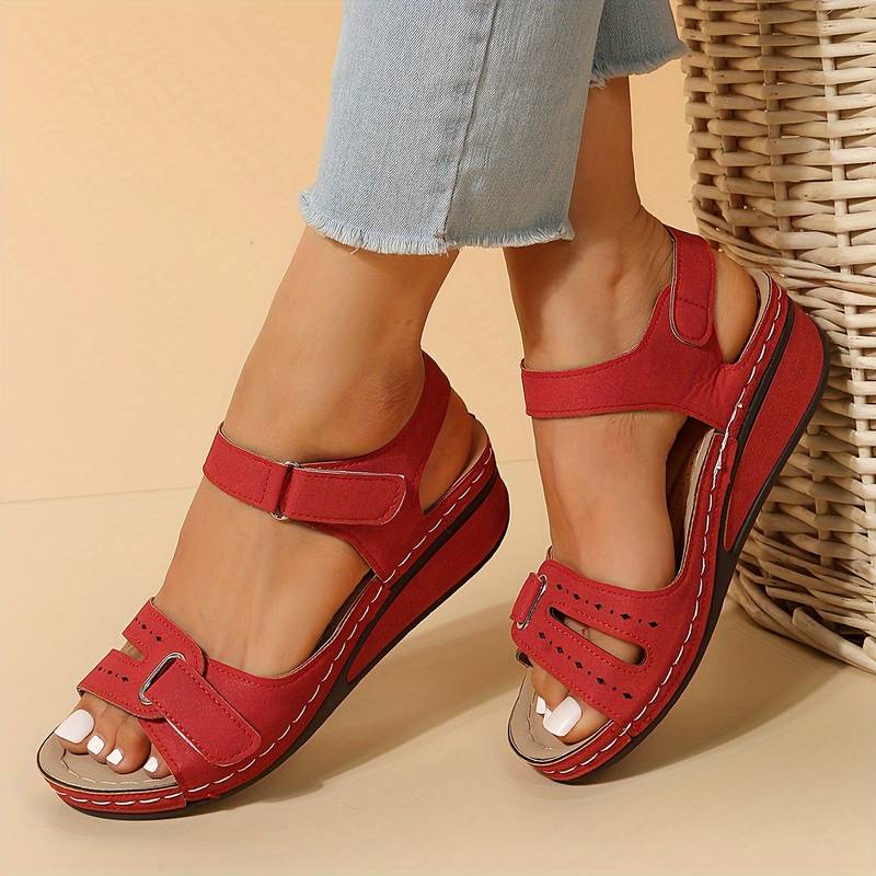 Women's Orthopedic Wedge Sandals Adjustable Strap Open Toe Arch Support Casual Summer Shoes – Alfreda
