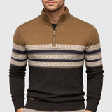 Men's Winter Half-Zip Sweater with Stand-Up Collar - Stylish and Warm Knitwear