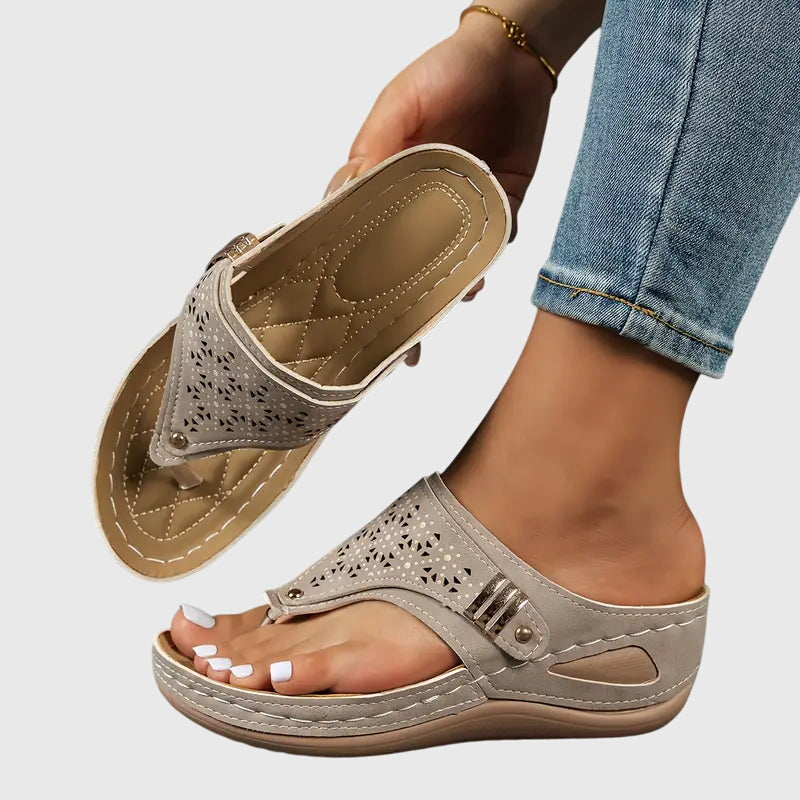 Women's Orthopedic Wedge Sandals Ergonomic Arch Support Shock-Absorbing Slip-On – Kaylie
