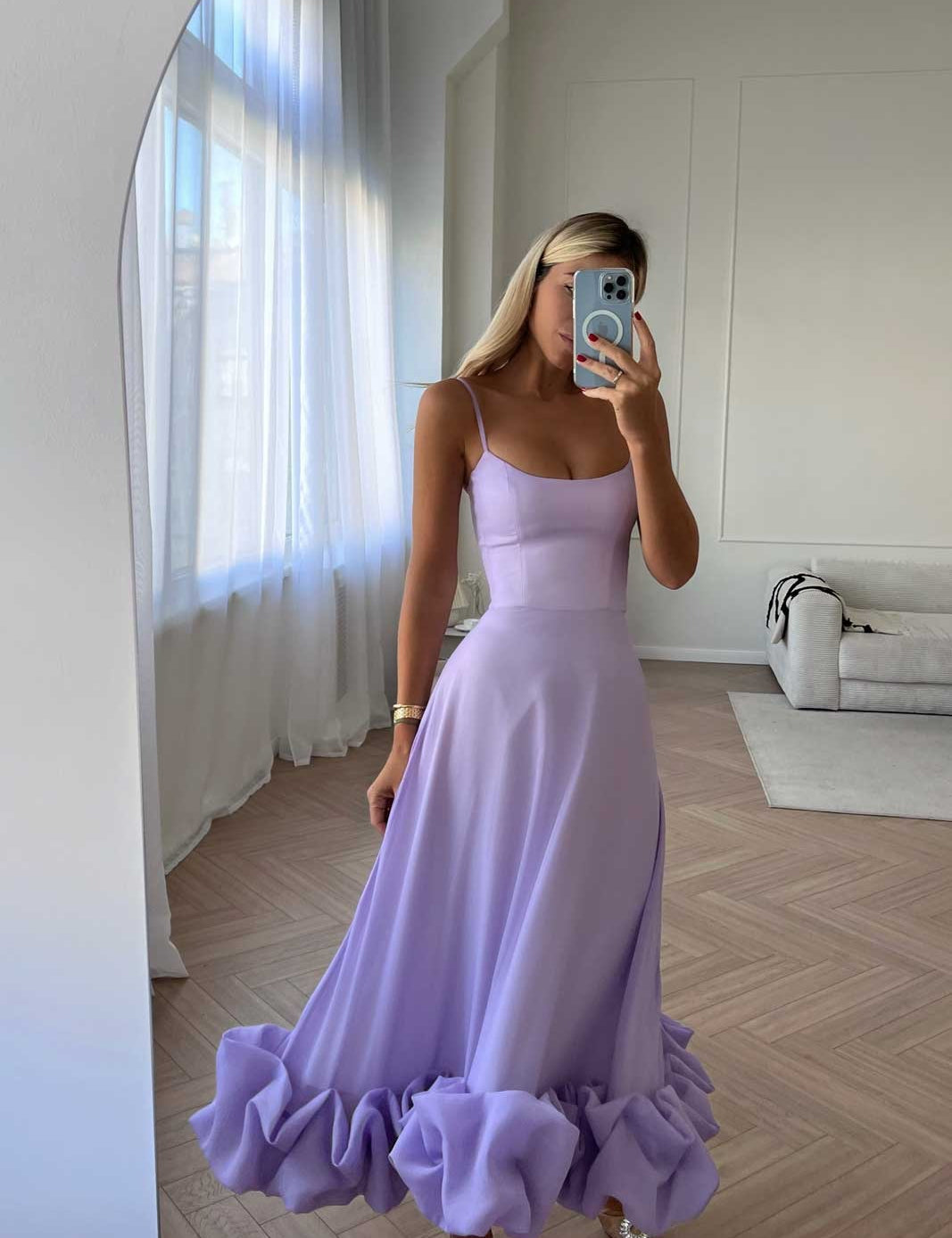 Women's Sleeveless Midi Wedding Guest, Party, Formal Dress Fluid Silhouette Waist-Defining Lightweight Versatile – Heather
