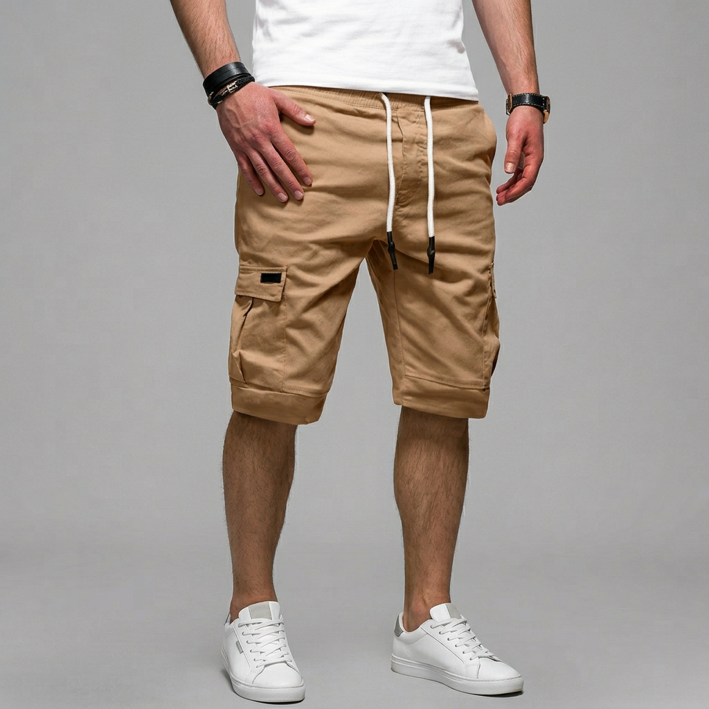 Men’s Cargo Shorts with Drawstring Waist