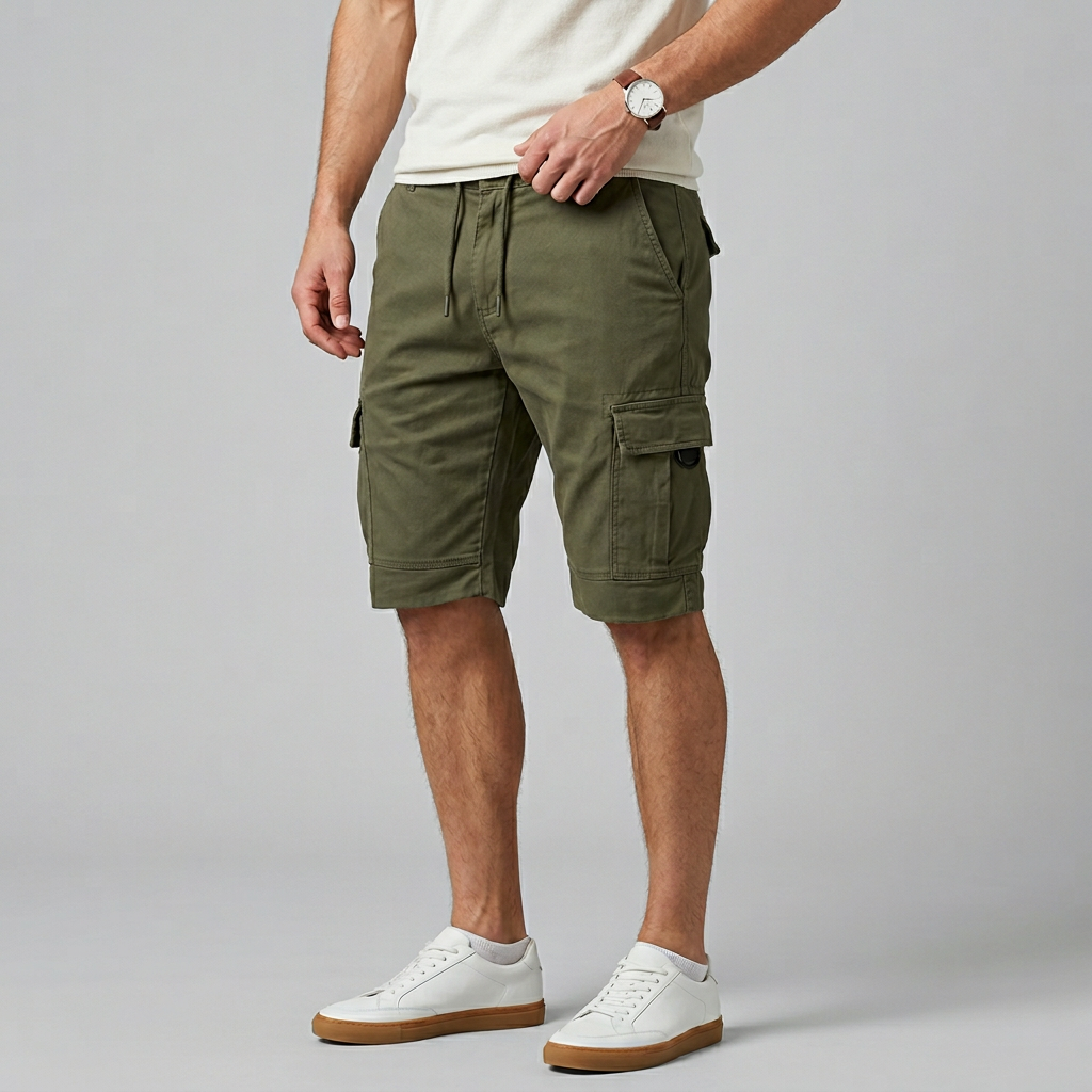 Men’s Cargo Shorts with Drawstring Waist
