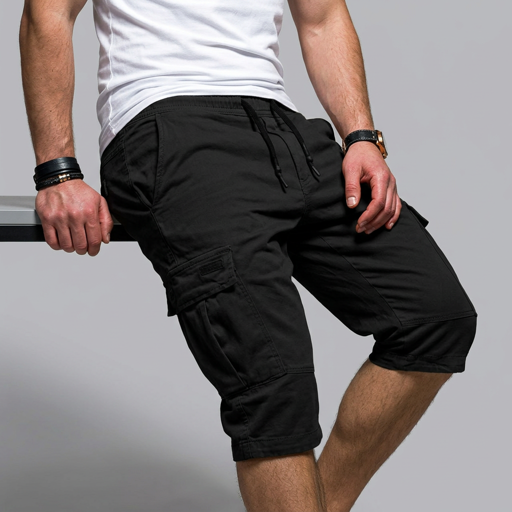 Men’s Cargo Shorts with Drawstring Waist