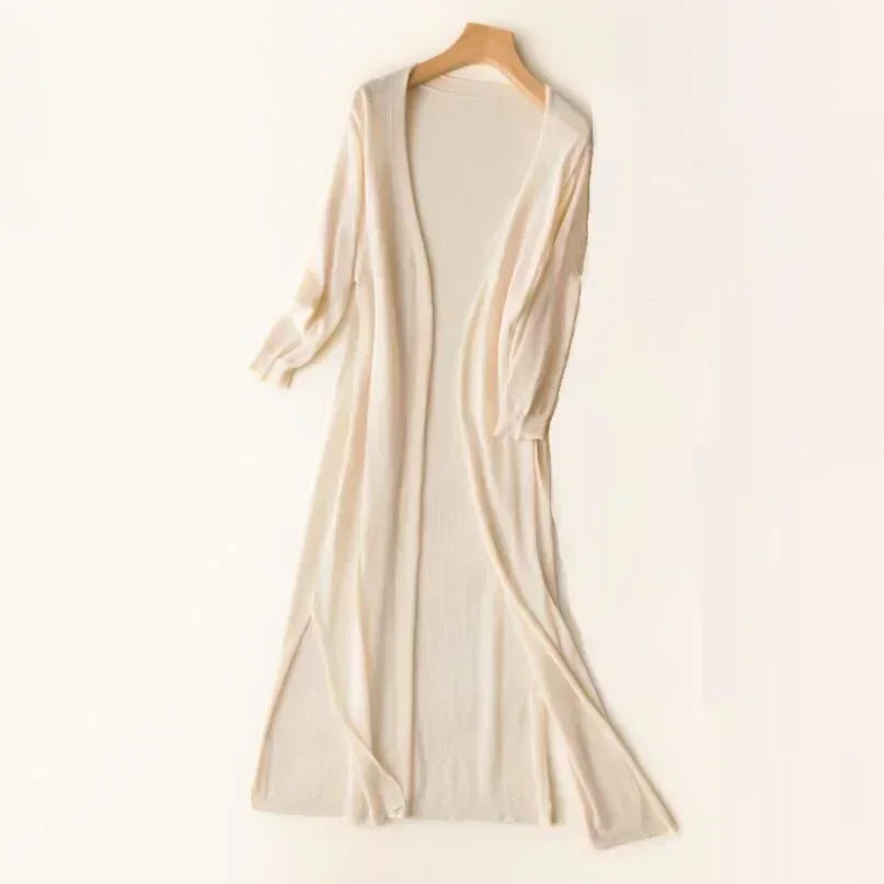 Women's Casual Relaxed Fit Long Cardigan Open Front Longline Lightweight Layering Elegant – Danielle