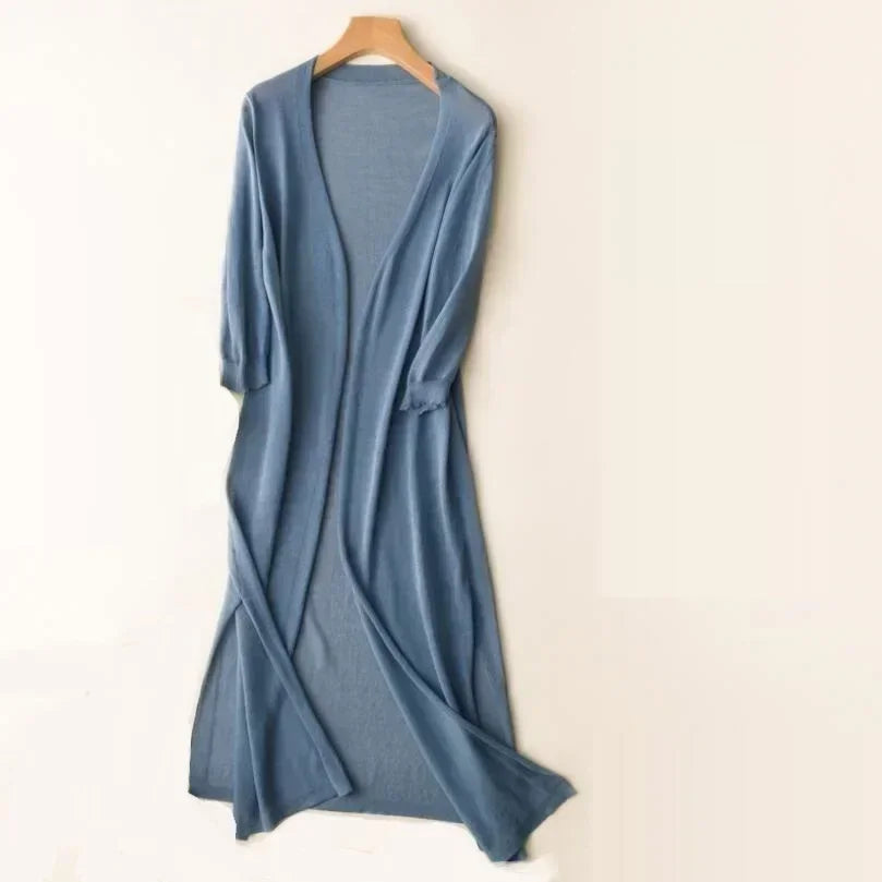 Women's Casual Relaxed Fit Long Cardigan Open Front Longline Lightweight Layering Elegant – Danielle