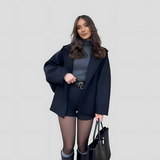 Women's Oversized Coat with Wide Collar