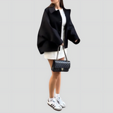 Women's Oversized Coat with Wide Collar