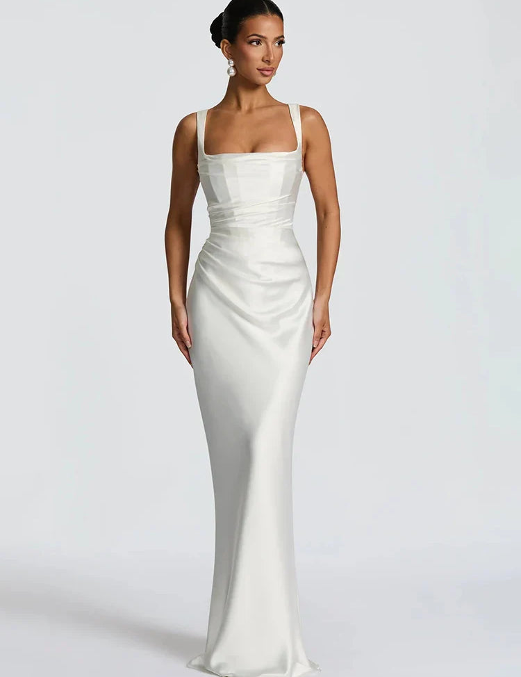 Women's Backless Halter Neck Lace Bodycon Long Dress Sleeveless Open Back Slim Fit Formal Evening Gala Party Date Night Wedding Guest – Valentina