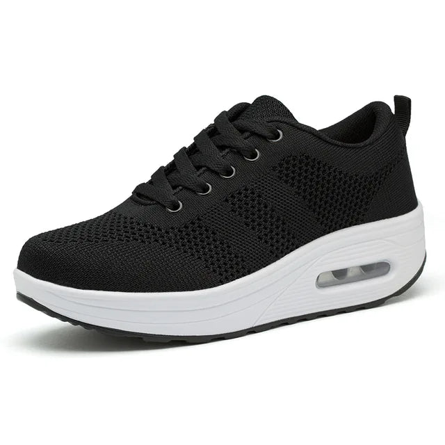 Women's Orthopedic Sneakers Mesh Lace-Up Cushioned Platform Casual Everyday Shoes | Air Bubble