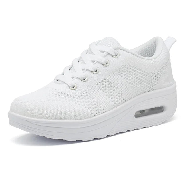 Women's Orthopedic Sneakers Mesh Lace-Up Cushioned Platform Casual Everyday Shoes | Air Bubble