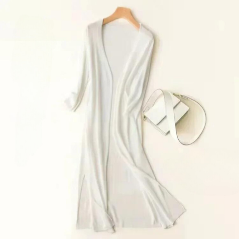 Women's Casual Relaxed Fit Long Cardigan Open Front Longline Lightweight Layering Elegant – Danielle