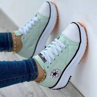 Women's Platform Canvas Sneakers Orthopedic Lace-Up Casual Everyday Streetwear Walking Comfort Trendy – Heidi Multicolor