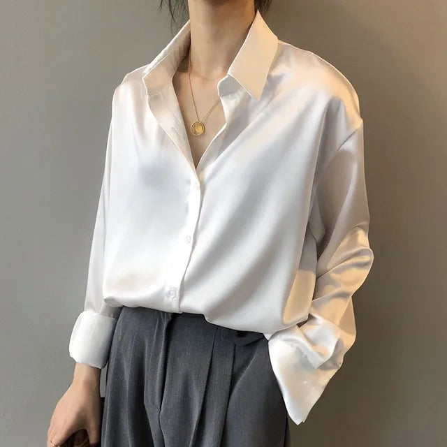 Women’s Button Front Long Sleeve Blouse