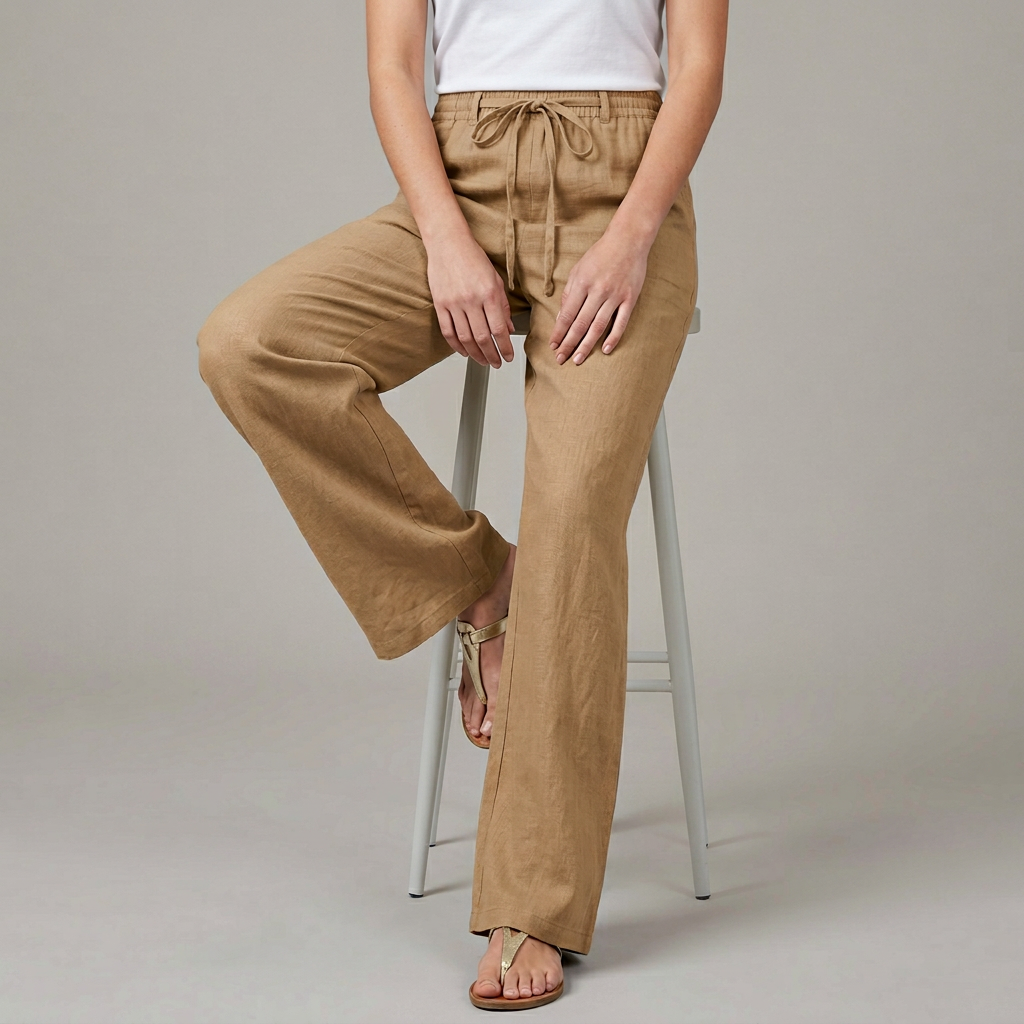 Women’s Drawstring Waist Wide-Leg Summer Pants