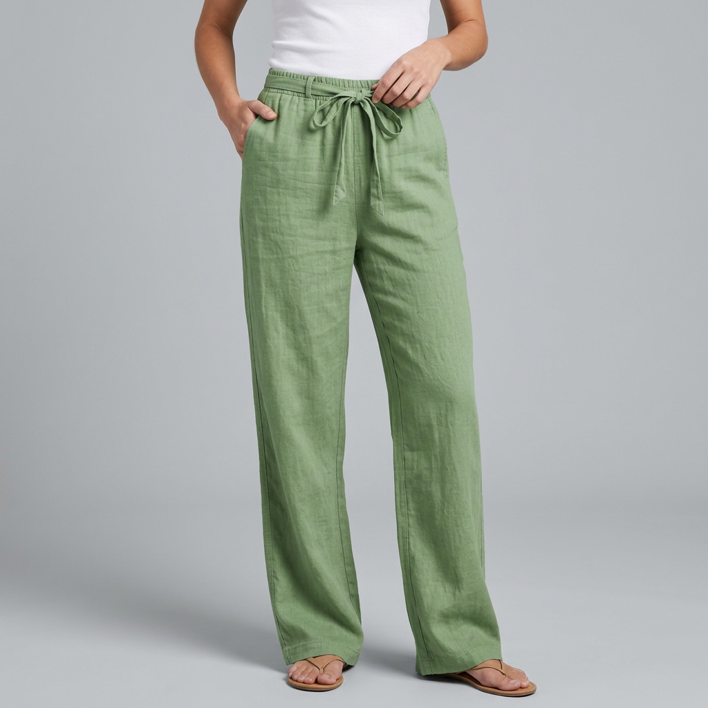 Women’s Drawstring Waist Wide-Leg Summer Pants
