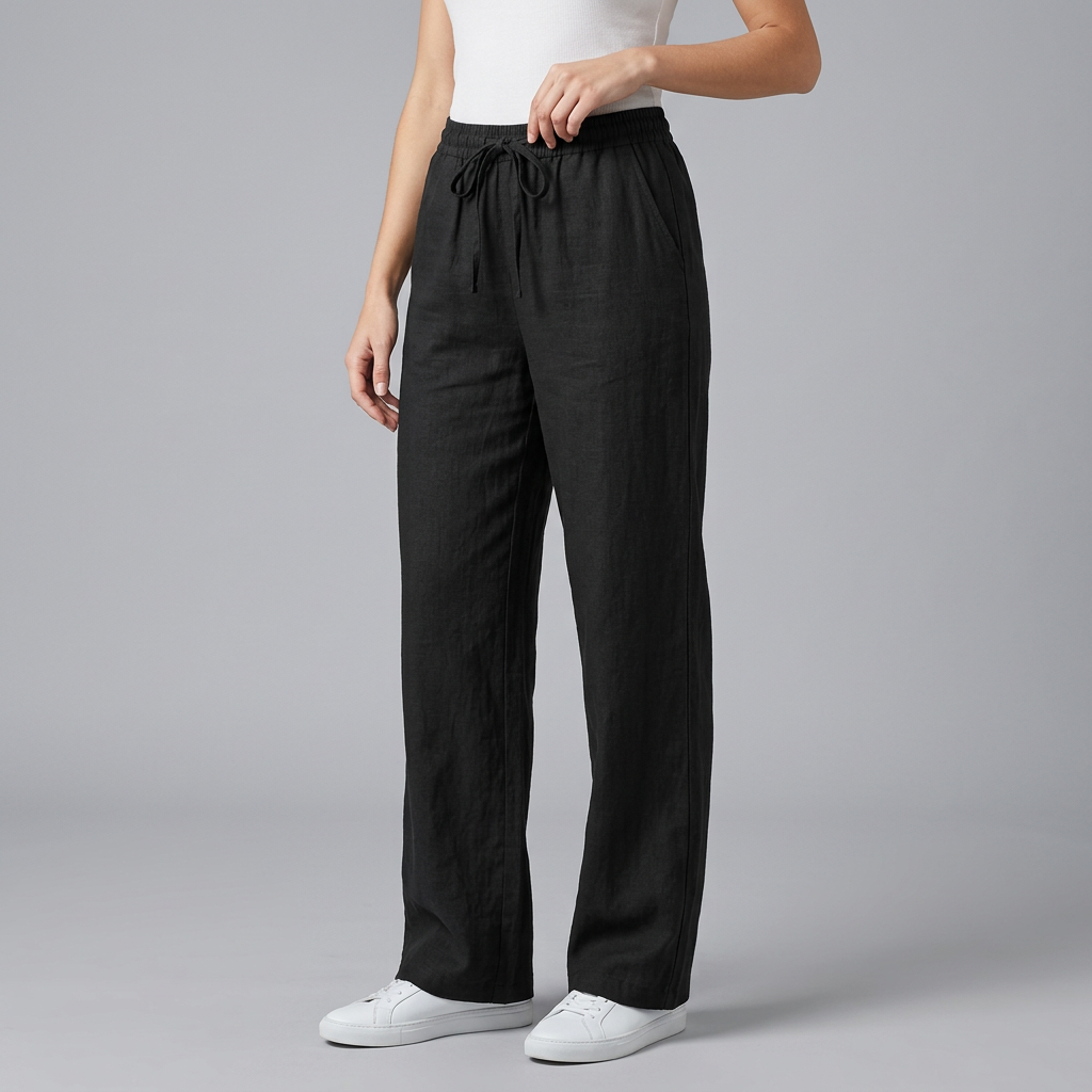 Women’s Drawstring Waist Wide-Leg Summer Pants