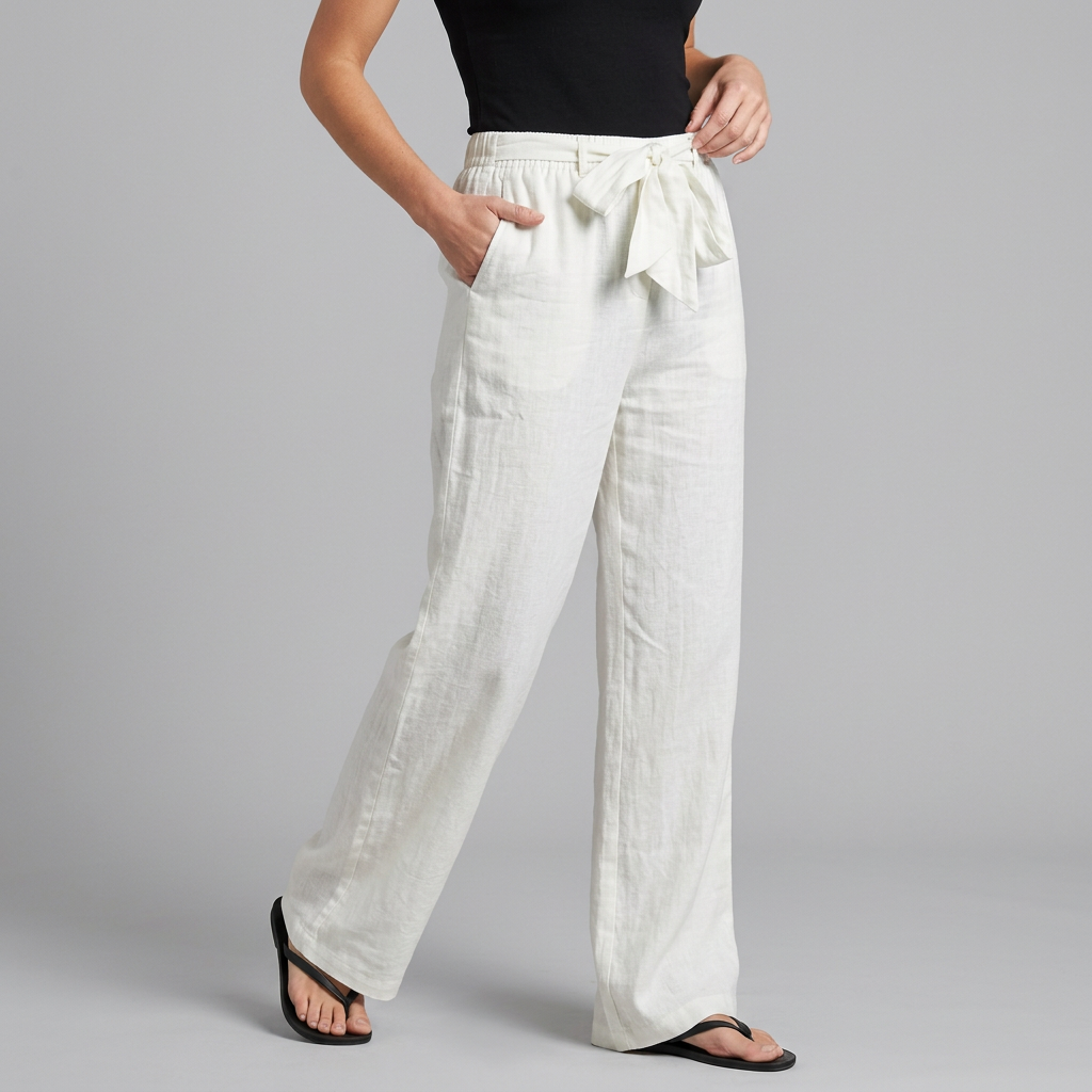 Women’s Drawstring Waist Wide-Leg Summer Pants