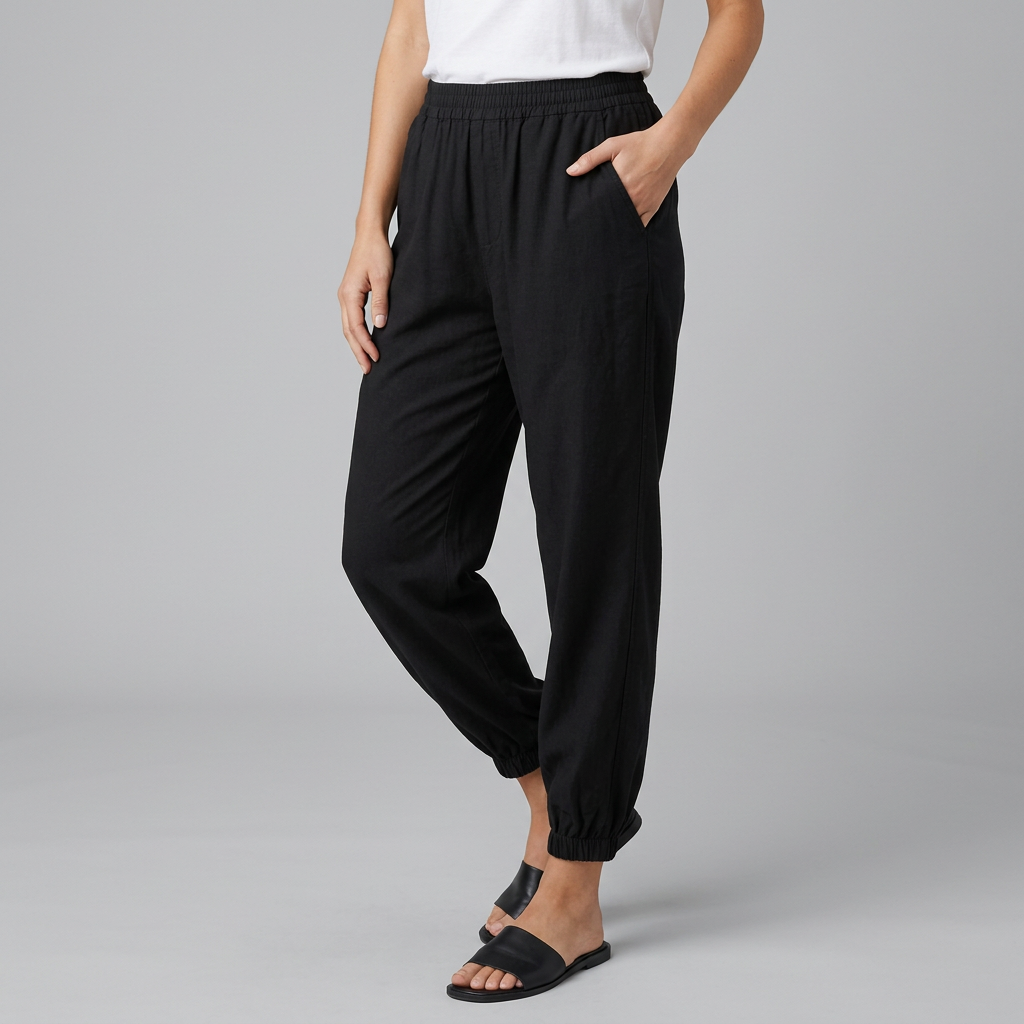 Women’s Elastic Waist Jogger Trousers with Side Pockets