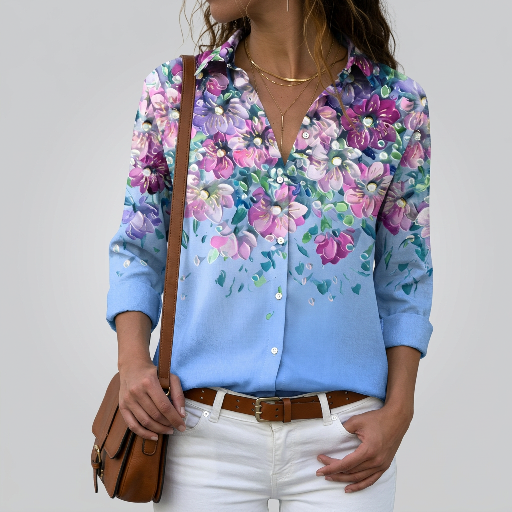 Women’s Floral Button Down Summer Shirt