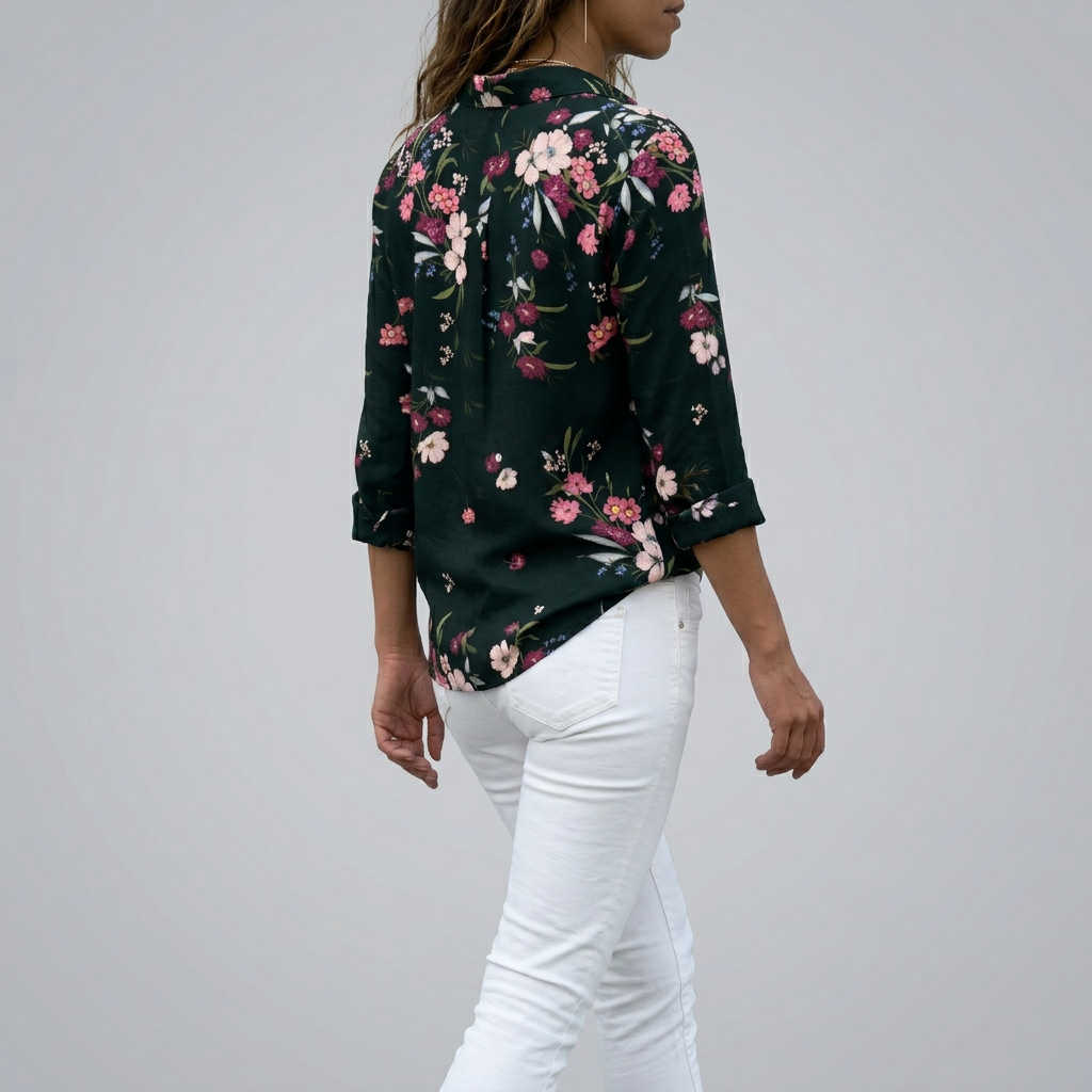 Women’s Floral Button Down Summer Shirt