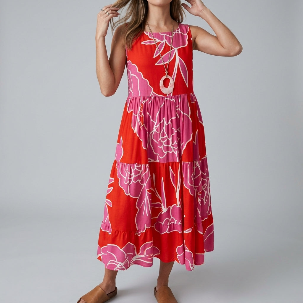 Women’s Floral Printed Midi Dress