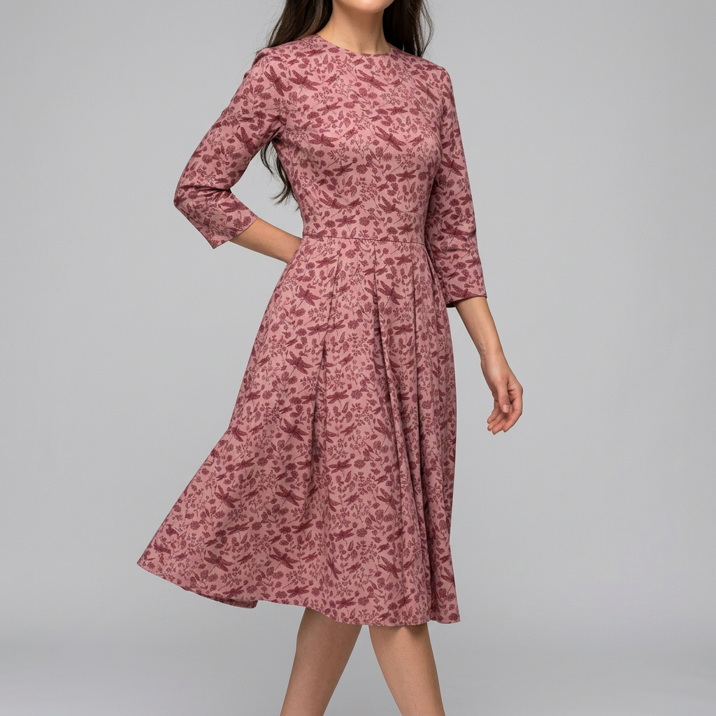 Women’s Floral Three-Quarter Sleeve Dress