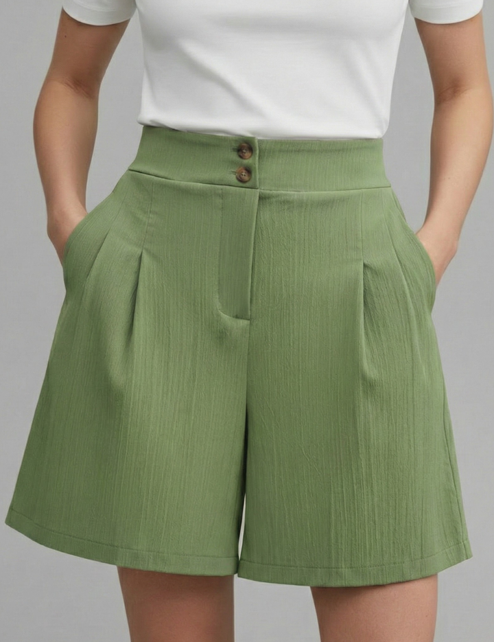 Women’s High Waist Pleated Shorts