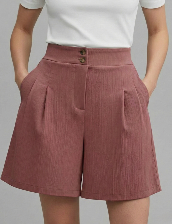 Women’s High Waist Pleated Shorts