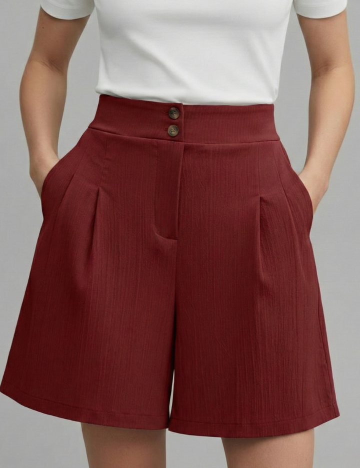 Women’s High Waist Pleated Shorts