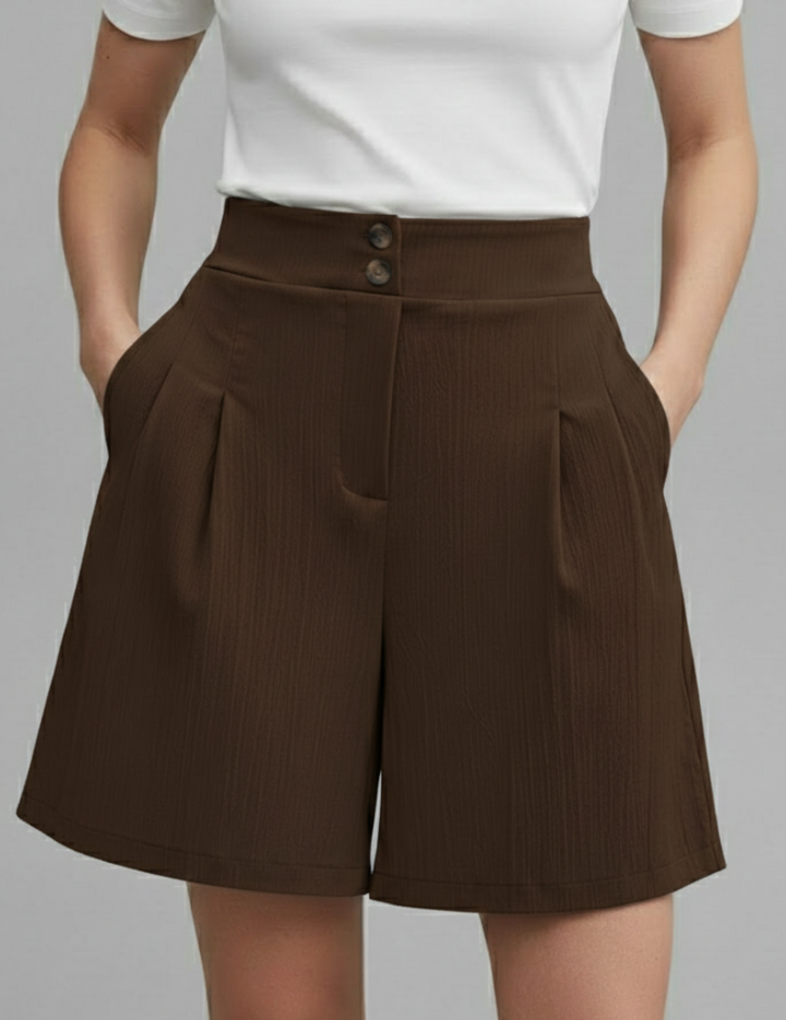Women’s High Waist Pleated Shorts