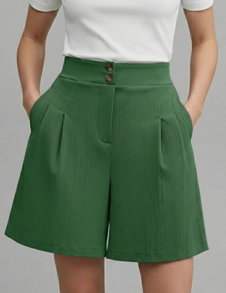 Women’s High Waist Pleated Shorts