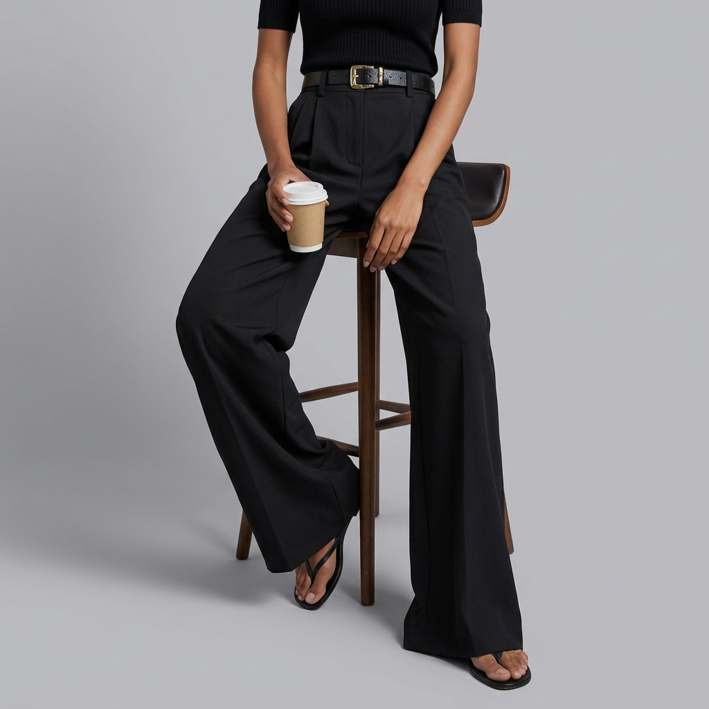 Women’s High Waist Pleated Wide-Leg Trousers