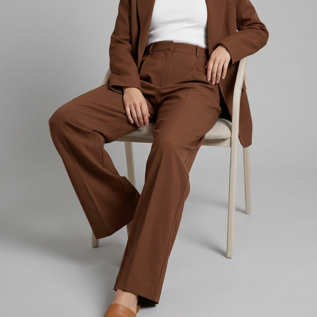 Women’s High Waist Wide-Leg Pants with Front Pleats