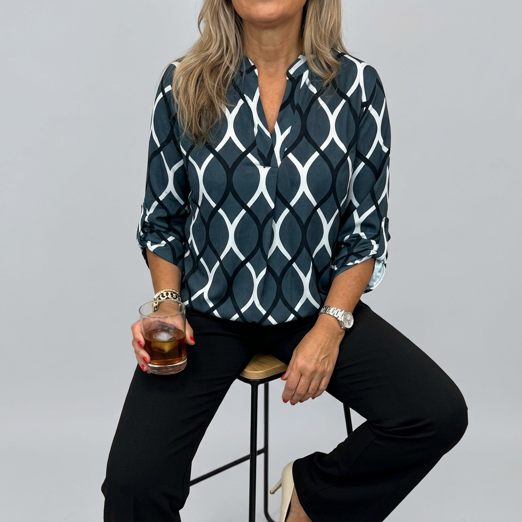 Women’s Long Sleeve Printed Blouse