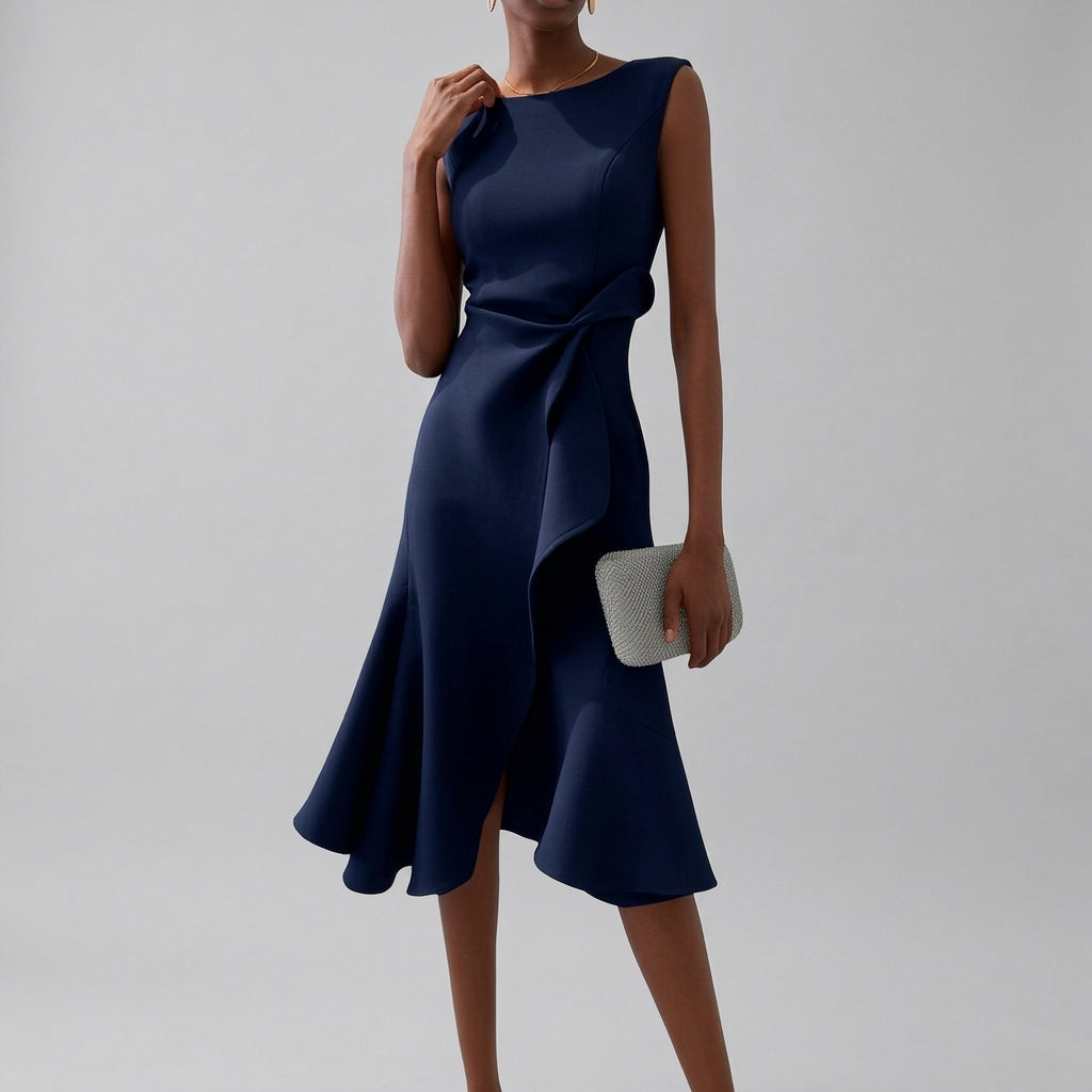 Women’s Midi Dress with Wrap Detail