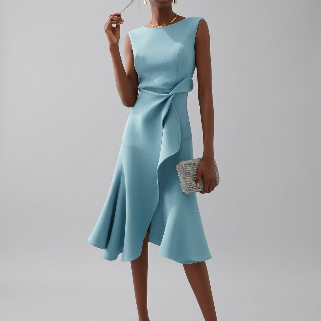 Women’s Midi Dress with Wrap Detail